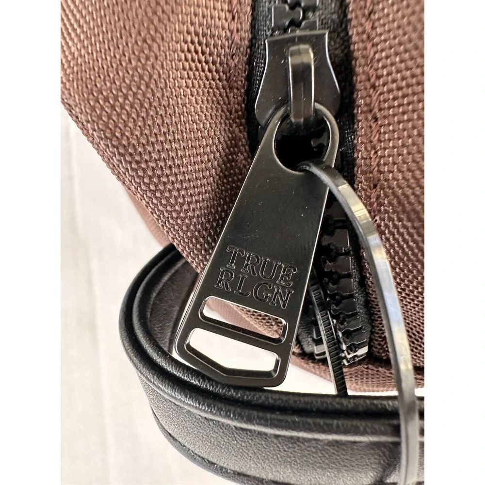 True Religion Men's Brown  Travel Toiletry‎ Bag Canvas Logo NWT